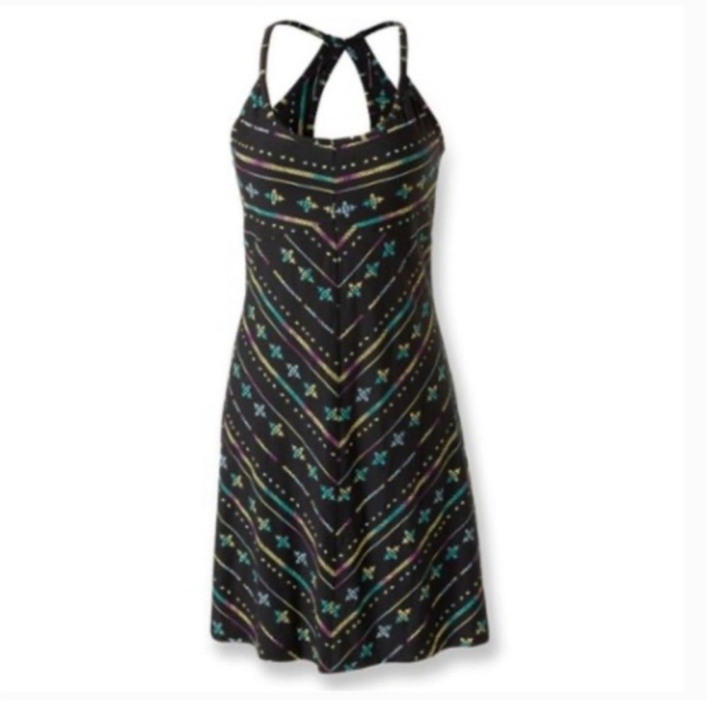 PATAGONIA Spright Dress, Women’s Medium, Black w/ Multicolor Print - Picture 8 of 8